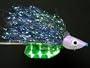 NEW FLIES Pearlescent Nuclee-r UVA Holographic & Glow in Dark Sinking Croc-Hide Head Tube & Trolling Boogie Fly #154