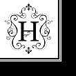 Monogram Elegant Initial Luncheon Napkin - H