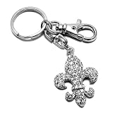 New Arrival Western Bling Crystal Rhinestone Key Chains ~~Fleur De Lis (B)