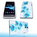 Original Handycop� TPU BLAUE BLUMEN f�r SONY XPERIA S - Lt26i - Silicon Silikon Case H�lle Tasche Blue Flower Blau Blume DEUTLICH STABILER wie ein normales Silicon Case