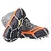 abcGoodefg One Pair Anti Slip 8 Teeth Ice Claws Crampons Non-Slip Shoes Cover Shoe Chains with Stainless Steel Chain Snow for Outdoor Ski Hiking Climbing Dig Ect. (Orange)