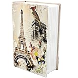 EIOU 7.2 x 4.6 x 1.9 inches Waterproof non-woven fabric book cover Book Safe with Key Lock, Bird tower