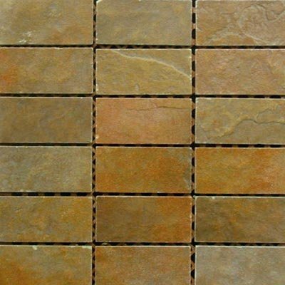 Fondovalle Slate Valley Brick Mosaic Khaki (Verde) Ceramic Tile & Stone
