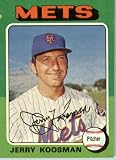 1975 Topps #19 Jerry Koosman New York Mets Baseball Card In Protective Screwdown Display Case