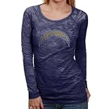 Touch by Alyssa Milano San Diego Chargers Women's Sheer Crystals Logo Shirt Size Large