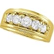 18K Yellow Gold Diamond Wedding Band Duo - Lady's Ring - 0.75 Ct.