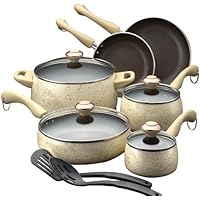 Paula Deen 12-Piece Porcelain Cookware Set, Oatmeal Speckled