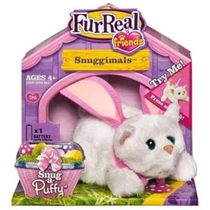 Furreal Friends Snuggimals Snug -A- Puffy White Kitten Bunny Ears