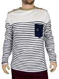 Duck and Cover Ecru Ivor Stripe Crew Sweat
