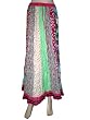 New A-line Skirt Pink Floral Print with Multi Colord Patch Work Cotton Ethnic Long Skirts 36"