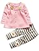ASHERANGEL Toddler Girls Cardigan Top Striped Leggings Pant Clothing Set Outfits