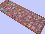 Review NovaHaat  / BROWN INDIAN BEADED TABLE RUNNER TAPESTRY WALL HANGING