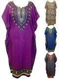Dashiki and Leopard print Batik Cotton Kaftan Dress fits size 14-32 in 4 stunning colours