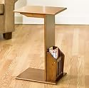 Mission Style Walnut Finish Magazine Snack Table