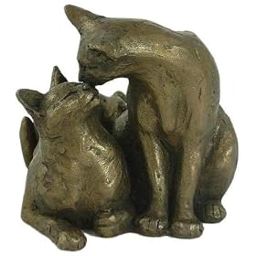FELIX and OSCAR Kissing Cats Statue - Bronzed Cat Sculpture from Paul Jenkins