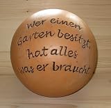 Eigenschaften Haus und Gärtchen  / Gartenkugel mit Spruch 