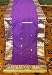 Purple Silk sari Table Runner with fringe