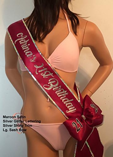21st Birthday Sash; Sweet 16 Sash, Birthday Sash, PERSONALIZED,30, 40, 50, 60 Birthday Sash. Add your favorite Trim, Bling, Shoulder Zazzle and Bows for extra sparkle at an add'l cost. By SashANation