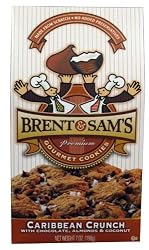 Brent & Sams Caribbean Crunch with Chocolate, Almonds & Coconut Cookies, 7-Ounce Boxes (Pack of 6)