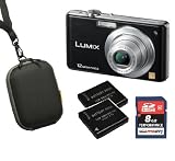 Panasonic Lumix DMC-FS15 EG Schwarz (DEUTSCHE WARE) inkl. 2x Akku | 8GB SDHC|Tasche|*Deutsch*