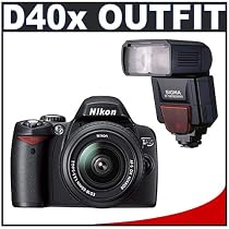 Nikon D40x 10.2MP Digital SLR Camera + Nikon 18-55mm AF-S Lens [Outfit] + Sigma EF-500 DG Super Electronic Flash for Nikon