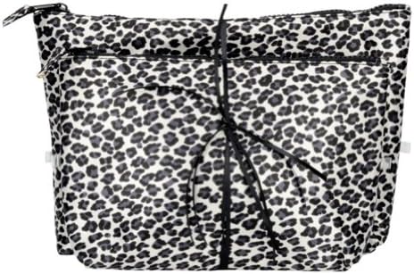 2 Piece Gray Leopard Print Vanity & Makeup Case