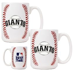 San Francisco Giants MLB 2pc Ceramic Gameball Mug Set - Primary Logo by Great American Products