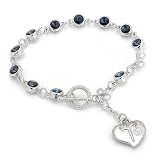 6mm Sapphire Swarovski Bead Rosary Bracelet [Free Shipping]