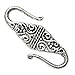 2 pcs .925 Sterling Silver S Flower Hook Clasp Bead 24mm/Findings/Antique