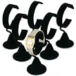 6 Black Velvet Wrist Watch Bracelet Jewelry Showcase Displays