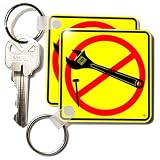 Mark Grace SCREAMNJIMMY Hand Tools - NOT A HAMMER wrench yellow sign 1 - Key Chains