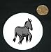 3 button / pin printed with donkey, equine, animal