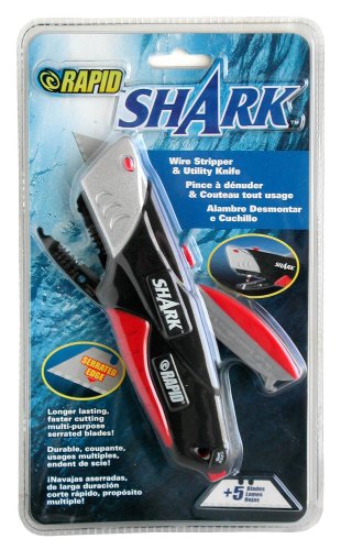 Rapid Tools RT00035 Shark Utility Knife with Wire Cutters and 5 Serrated Blades
