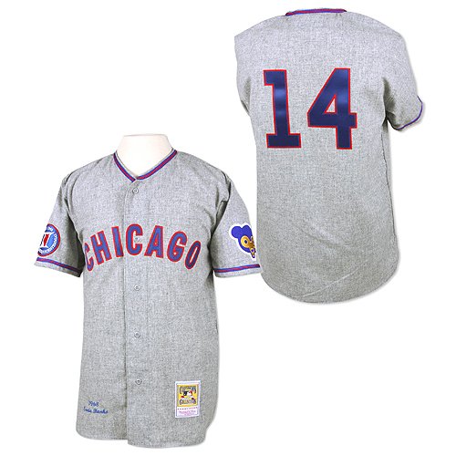 Chicago Cubs Authentic 1968 Ernie Banks Road Jersey By Mitchell & Ness Size 56