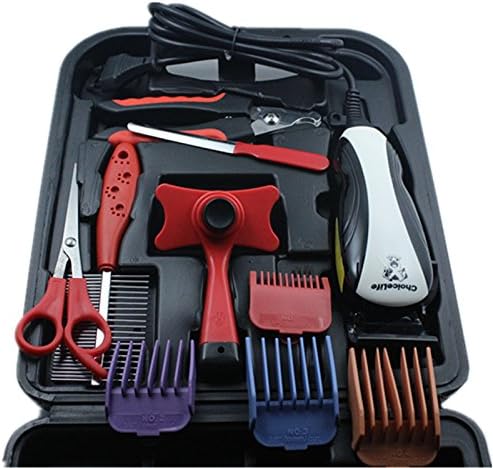 ChoiceLife Professional Home Pet Electric Hair Clippers Grooming Kit 12pcs High Carbon Steel Blade Trimming Set