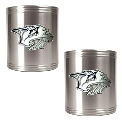 Nashville Predators NHL 2pc Stainless Steel Can Holder Set- Primary Logo by Great American Products