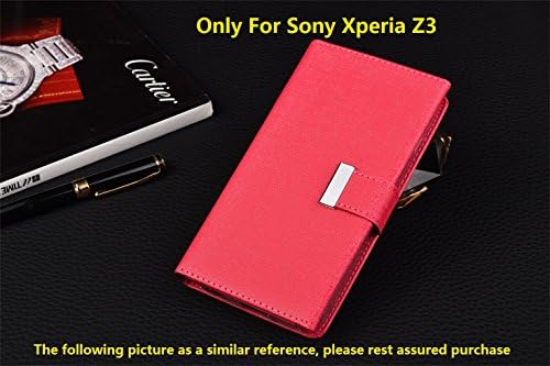 TaoFilm Pro Classic Reproduction Business Fashion Styles (3 Fold Section Design,11 Card Slots,2 in 1 Magnetic Detachable Case) Premium PU Leather Wallet Case For Sony Xperia Z3 (Rose)