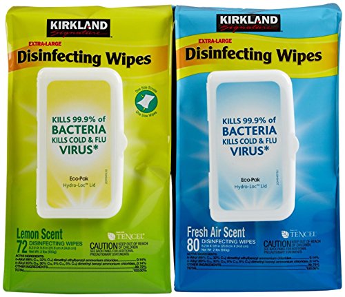 Kirkland Signature Disinfectant Wipes - 8.2 x 9.8 Inch - Lemon & Fresh - 304 ct
