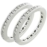 1.00ctw Diamond Channel Set Eternity Bands in 14K White Gold (SET OF 2) - Size 7