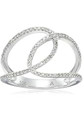 10k White Gold Diamond Open Weaved Band Ring (1/3cttw, I-J Color, I2-I3 Clarity), Size 7