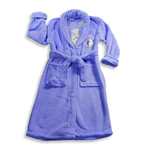 Kids Korner - Girls Fleece Penguin Robe, Lavender
