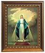 Our Lady of Grace in Wood Frame with Golden Trim, 11.25" x 13.25" - MADE IN ITALY