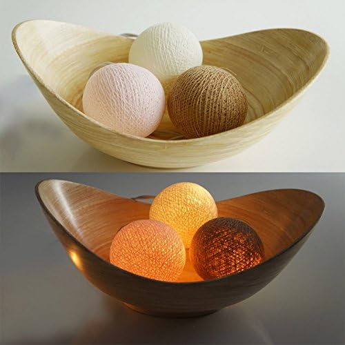 Exotic Elegance Chocolate Vanilla Strawberry Ice Cream 20 Cotton Yarn Balls with String Lights.