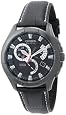 Citizen Men`s Eco-Drive Calibre 8700 Black Plated Steel Leather Strap Watch #BL8097-01E