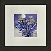 Susho, King Silk Art Handmade Silk Embroidery - Orchids Under the Blue Moon - White Mat Framed Regular Size 16004WF