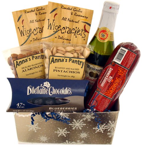 Silver Snowflake Gift Box by Seattle Gift Basket Company