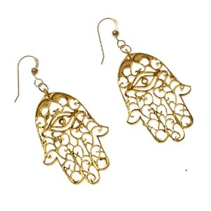 Small Hamsa Gold Dipped Earrings
