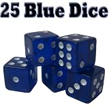 25 Blue Dice - 16mm