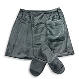 Exquisite Apparel - Mens Big Microfiber Shower Wrap And Slippers, Granite