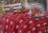 Seaside Red/White Oblong Tablecloth